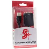 Conversor Hdmi P/vga Saida R/l 5+