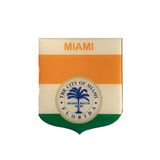 Adesivo Resinado Em Escudo Da Bandeira De Miami