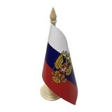 Bandeira De Mesa Da Rússia Com Brasão