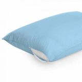 Capa Protetor Travesseiro De Zíper Anti Ácaro Pratico Azul