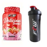 Whey Delicious Ftw 900G Morango + Coqueteleira 600Ml