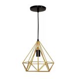 Pendente Luminária Lustre Aramado Diamante - Dourado