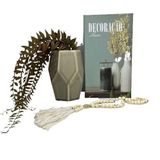 Kit Livro Decoração Luxo + Vaso Artesanal + Colar Decorativo