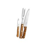 Kit 3 Facas Garfo Churrasco Inox Kehome