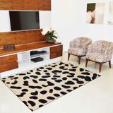 Tapete Marbella Para Sala Leopardo Safari Veludo Emborrachado Antiderrapante 48x90cm