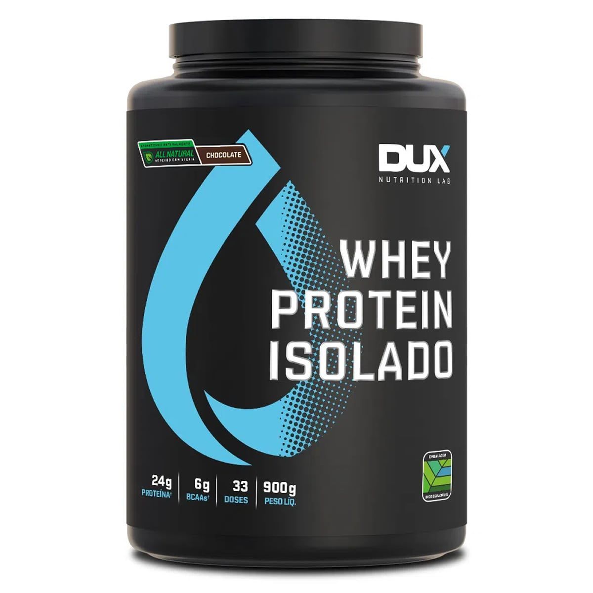 Whey Protein Isolado All Natural - 900g Chocolate - Dux Nutrition