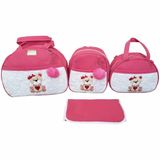 kit Bolsas Maternidade 4 Peças Mochila Rosa Pink