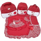 Kit Bolsas Maternidade 4pcs Mochila Saída Vermelho Vestido