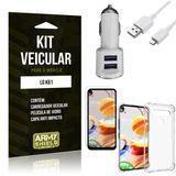 Kit Carregador Veicular Tipo C LG K61 + Película Vidro + Capa Anti - Armyshield