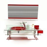 Gabinete de Vidro Portugal 60cm Inox Vermelho Cereja
