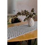 Caminho de Mesa Cruzeta Gourmet Branco e Preto Pano Urbano