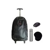 Mochila De Rodinhas Para Notebook + Mouse E Garrafa Inox