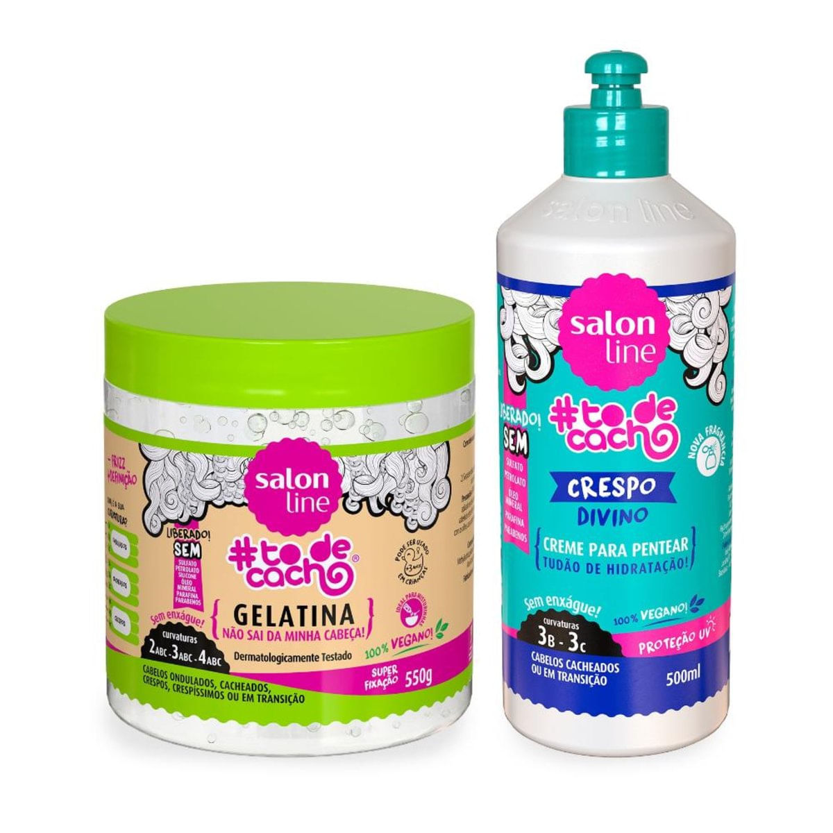 Kit Gelatina Nao Sai Da Minha Cabeca Creme De Pentear Crespo Divino Salon Line Carrefour