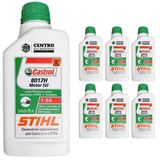 Kit 7 Unidades De Óleo 2 Tempos Castrol Stihl 500ml Lubrificante De Motor 2 Tempos