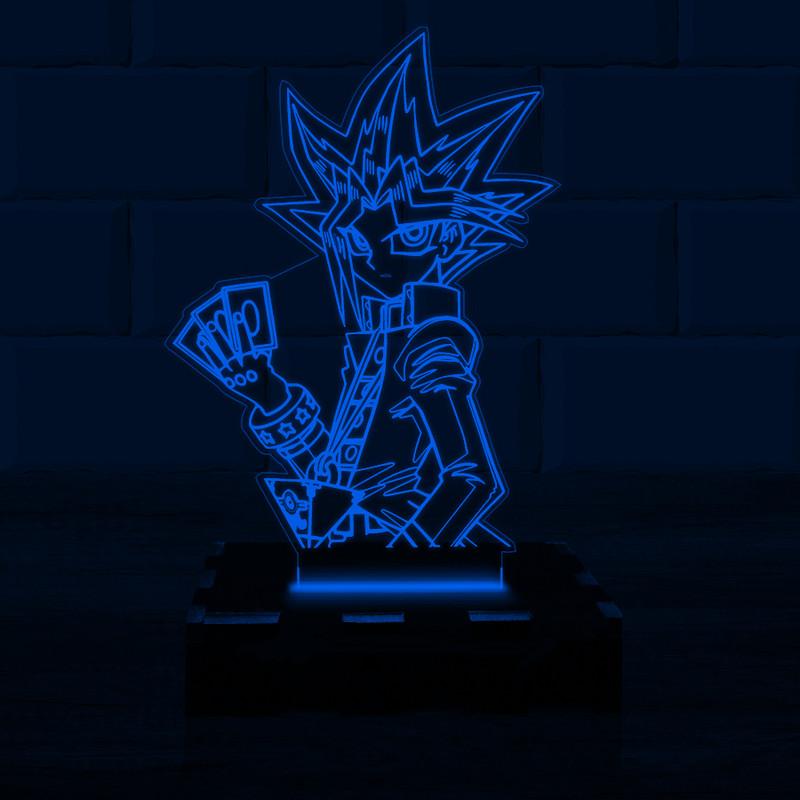 Luminária Led 3d Yu-gi-oh! Yugi Muto Abajur - Azul