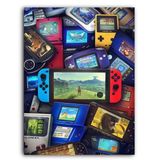 Placa Decorativa MDF Ambientes 30 cm x 20 cm - Games Console Nintendo Switch Portáteis(BD63)