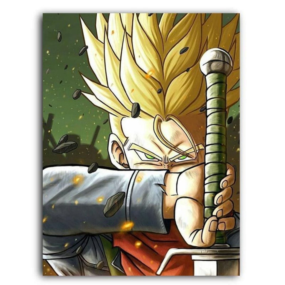 Placa Decorativa MDF Ambientes 30 cm x 20 cm - Dragon Ball Z Mirai Trunks  do Futuro Super (BD70) - Carrefour - Carrefour