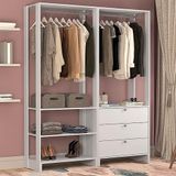 Closet C/ Gaveta Cabideiro Prateleira Branco