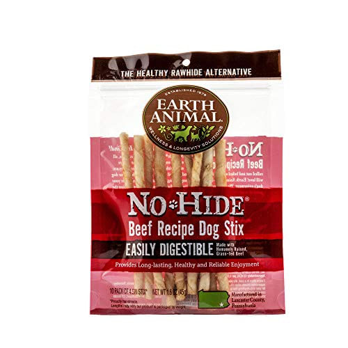 Animal Terra Sem-esconder Carne Sabor Stix Natural Rawhide Alternative Stick Cão Mastigar Tratamento Para Cães Pequenos E Gatos - 10 Masti