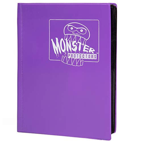 Monster Binder - 4 Pocket Trading Card Album - Matte Purple - Holds 160 Yugioh, Magic, E Pokemon Cards