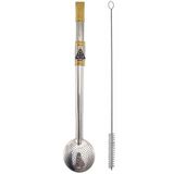 Bomba Chimarrão aço inox ouro 24 cm Nossa senhora