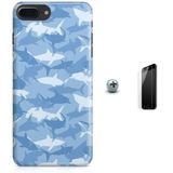 Kit Capa iPhone 7 Plus - Tubarão Shark + Pel Vidro B52