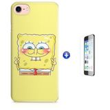 Kit Capa iPhone 7 - 4,7' Bob Esponja + Pel Vidro (BD30)