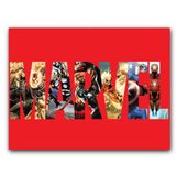 Placa  MDF  20 cm x 30 cm - Marvel Logo Vingadores Avengers