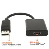 Adaptador displayport macho x hdmi femea 15 cm