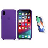 Capa Silicone  iPhone XS Max 6,5'  Roxo + Pel