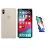 Capa Silicone  iPhone XS Max 6,5'  Cinza + Pel