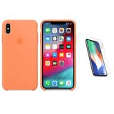 Capa Silicone  iPhone XS Max 6,5'  Laranja / Papaya + Pel