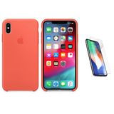 Capa Silicone  iPhone XS 5,8'  Nectarina + Pel