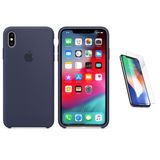 Capa Silicone  iPhone XS Max 6,5'  Azul + Pel