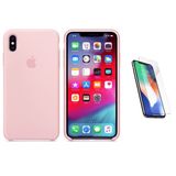 Capa Silicone  iPhone XS Max 6,5'  Rosa + Pel