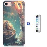 Kit Capa iPhone 7 - 4,7' Astronauta? + Pel Vidro (BD50)