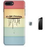 Kit Capa iPhone 7 Plus - Chocolate Apple + Pel Vidro (BD50)