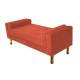 Recamier Baú Félix King 195cm Suede Terracota Doce Sonho