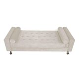 Recamier Baú Félix Solteiro 100cm Suede Bege