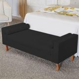 Recamier Baú Félix Solteiro 195cm Suede Preto