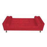 Recamier Baú Félix Solteiro 160cm Suede Vermelho
