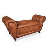 Recamier Com Bau Grécia 195 Cm Corano Nozes Pés Chanfrados