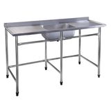 Mesa com Cuba Contraventada Atual Inox em Aço Inox 304 MC-C 1,5 Metro
