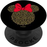 Disney Minnie Mouse Dotted Gold Icon On Black Popsockets Popgrip: Ressubitável Aderência Para Telefones &amp, Tablets