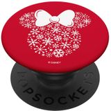 Disney Minnie Mouse Ícone Holiday Snowflakes Red Background Popsockets Popgrip: Aperto Permutável Para Telefones &amp, Tablets