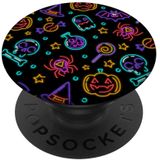 Halloween Pattern Ghost, Bat, Spider, Candy, Skull &amp, Pumpkin Popsockets Popgrip: Re Aperto Permutável Para Telefones &amp, Tablets