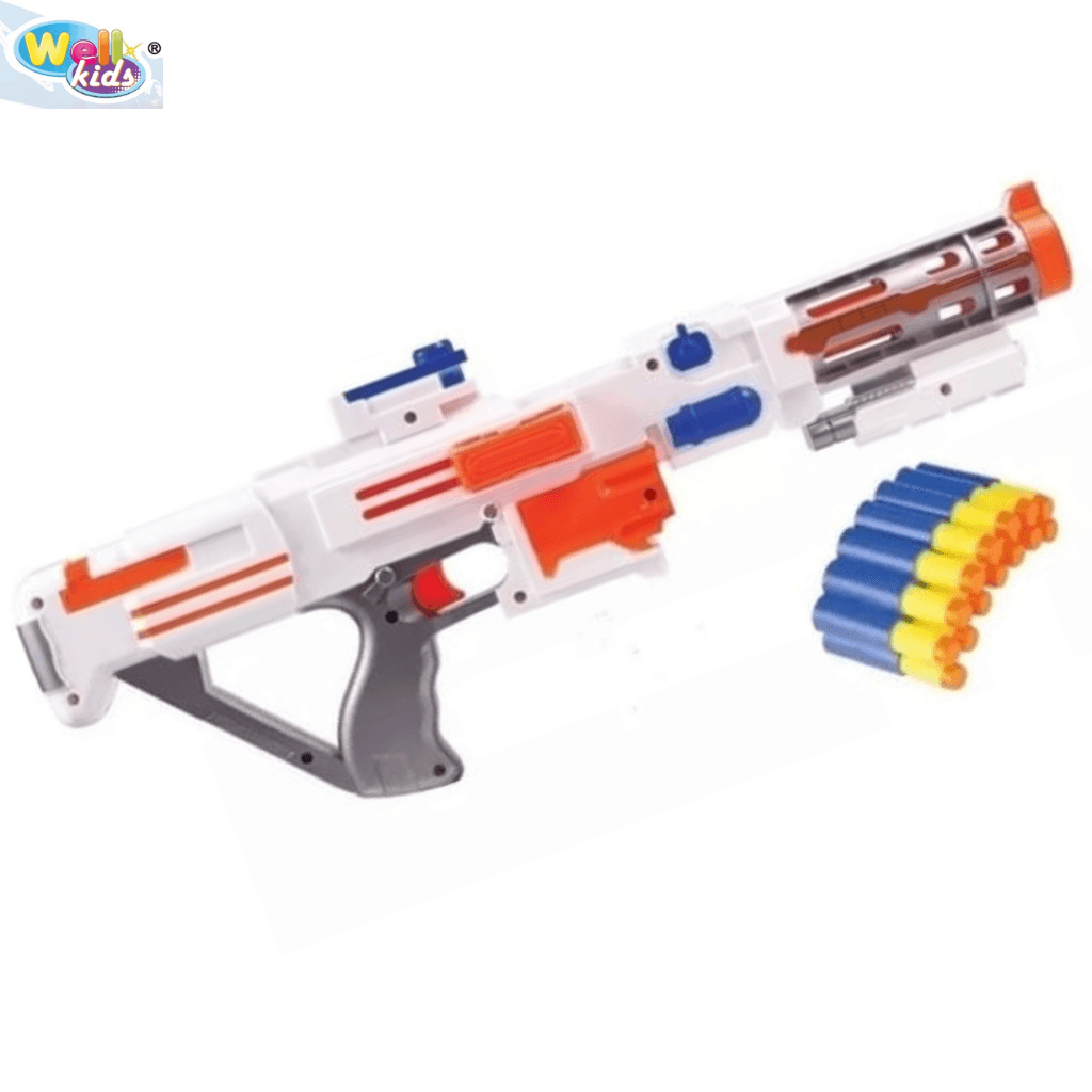 Lançador de Dardos Arma Tipo Nerf da Well Kids 45 cm x 14 cm