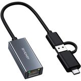 Byeasy Usb To Ethernet Adapter, Usb C To Ethernet Rj45 Adapter, Gigabit Lan Network Adapter Support 10/100/1000 Mbps For Macbook Pro/air, Ipad Pro, I