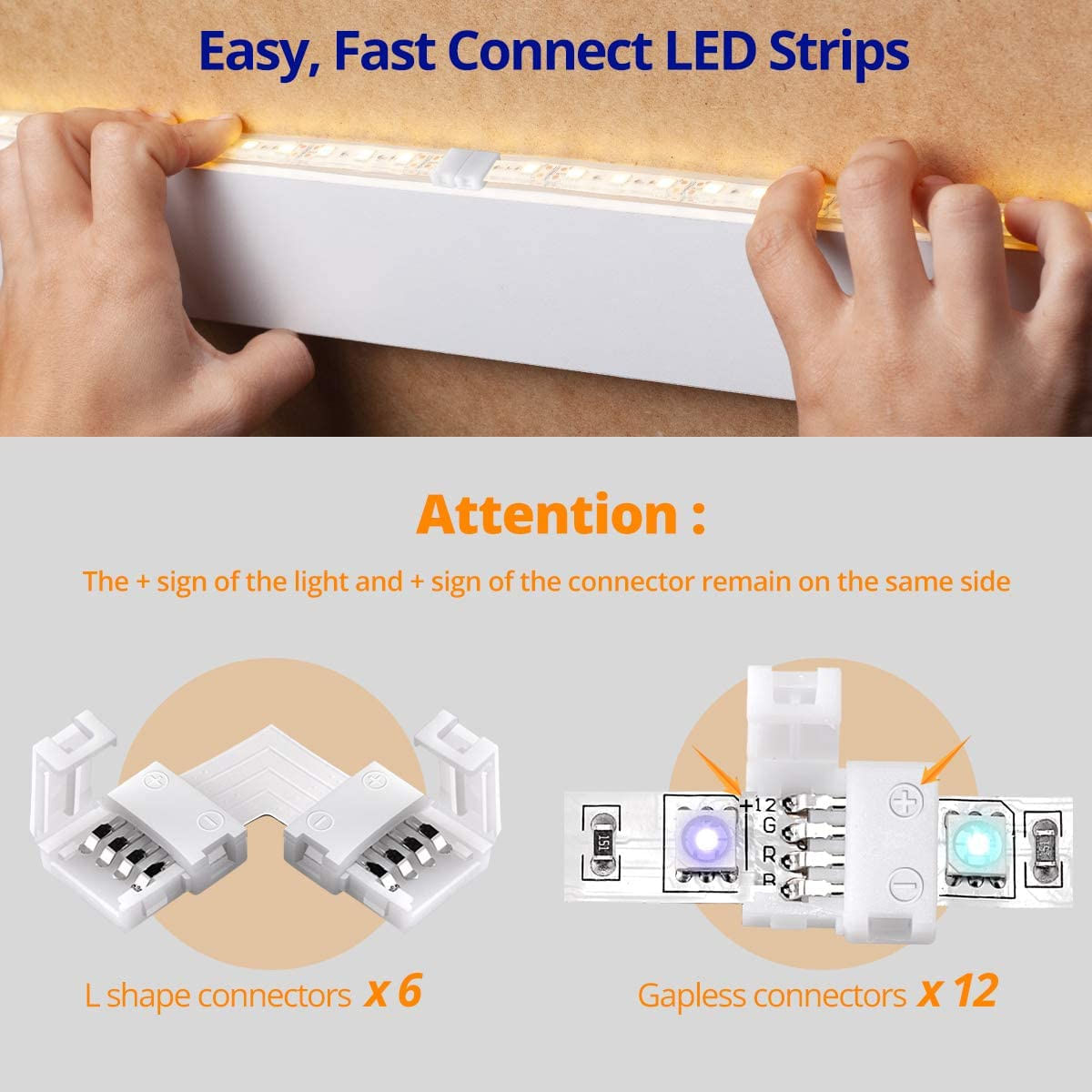 Conectores De Luz Led Strip 40packs, 10mm Unwired 4 Pin 5050 Rgb Led ...