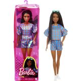 Barbie Fashionistas Doll # 172 , Heart Print Matching Top &amp, Shorts &amp, Twisted Hairstyle Toy For Kids 3 A 8 Year Old